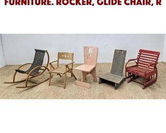 Lot 1162 5pcs Unique Childrens Furniture. Rocker, Glide Chair, R