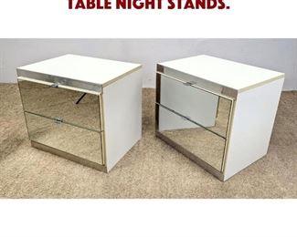 Lot 1169 Pair Mirrored Front Side Table Night Stands. 