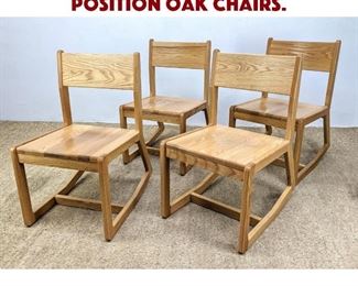 Lot 1167 Set 4 Modernist Design 2 Position Oak Chairs. 