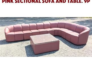 Lot 1186 BRAYTON INTERNATIONAL Pink Sectional Sofa and Table. 9p
