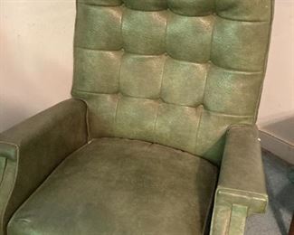 Vintage Green Leather Recliner