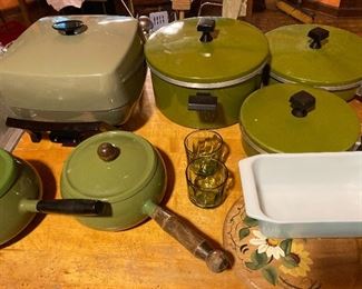 Vintage Mid Century Pots and Pyrex