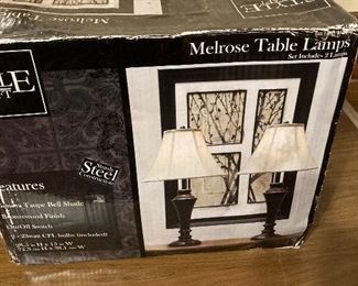 Melrose Table Lamps New in Box