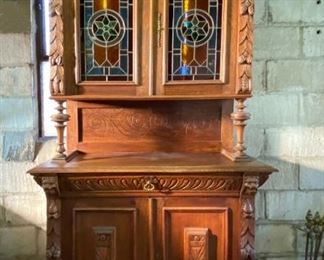 ANTIQUE VICTORIAN HUTCH, APPROX. SIZE: 38" X 90"