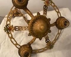 VINTAGE ART DECO STYLE 3-LIGHT PENDANT, ORIGINAL WIRING, IN WORKING CONDITION