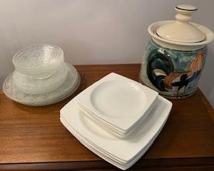 DISHES GLASS AND PORCELAIN