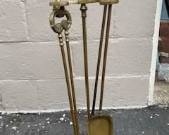 CAST BRASS FIREPLACE TOOLS