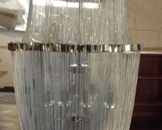 "TERZANI" STYLE (METAL CHAINS) 6-BULB CHANDELIER, VERY TALL - APPROX. 42"