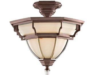 Chelsea Semi-Flushmount light by Fine Art lamps, Bronze finish, Amber glass