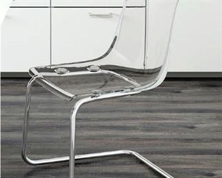 Tobias clear Acrylic and Chrome chair by IKEA