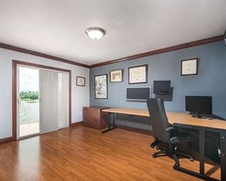 work table and file cabinet