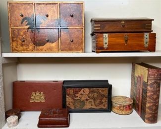Lot of Assorted Wooden Boxes