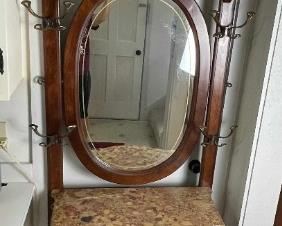 Antique Entryway Coat Rack Table