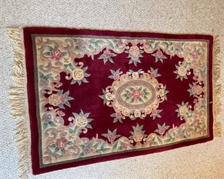 Maroon Floral Oriental Rug