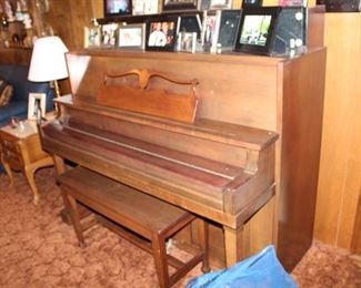 Player piano converted to regular piano. 