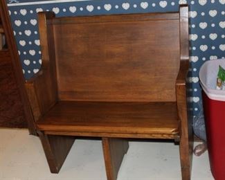 Old church pew cut down. 