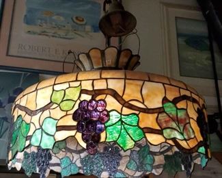 270Vtg 1960 TiffanyStyle StainGlass Chandelier