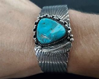 283Silver Turquoise Cuff