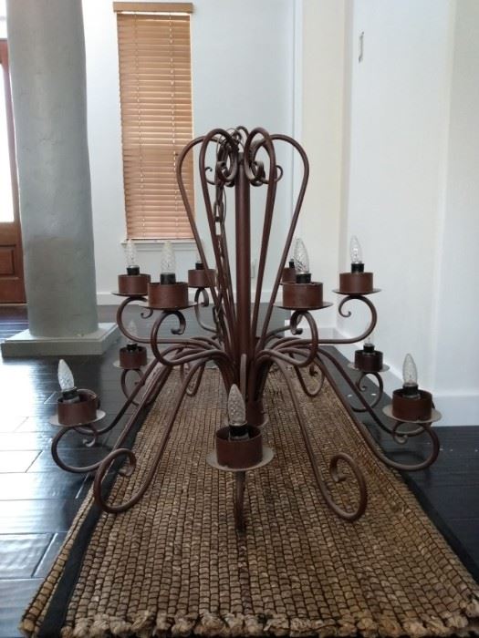 WROUGHT IRON CHANDELAIR, CUSTOME MADE 
