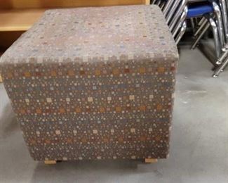 Brown Multi Color Sqaure Foot Stool