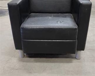 Faux Leather Black Lounge Chair