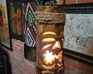 Nice Collection of Tiki Items including this swag lamp from Disneyland