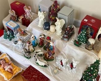 Music boxes by San Francisco Music Box Company, Partylite Angels, Fitz & Floyd Music Box, etc.