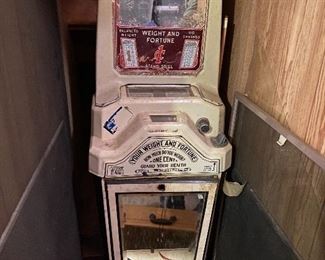 Vintage scale, Wattling Scale Co. of Chicago. Tells your weight and fortune.