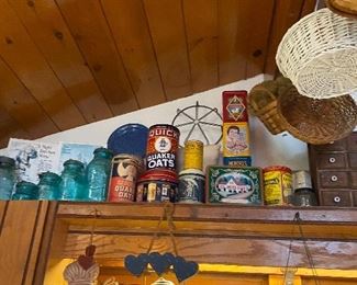 Misc. Ball jars and vintage tins