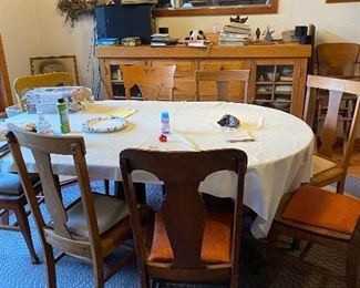 Vintage dining table and chairs.