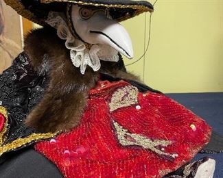 Hand-made in Italy, marionette, hand beaded and adorned with natural mink. (Purchased for $750)