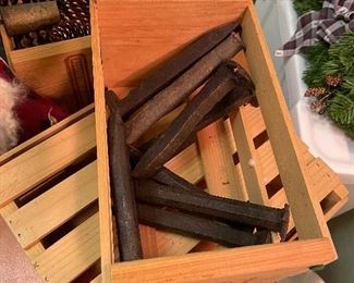 Vintage railroad spikes