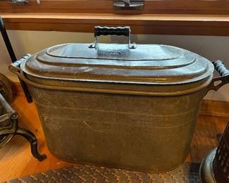 Antique copper boiler