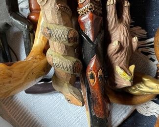 Hand-carved walking sticks