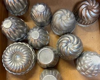 Vintage tin jello molds