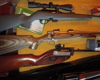 Remington 597 22LR  with new  Weaver 3x9x40 scope  ,.HOWA 1500 270WSM  stainless with scope  mounts....Marlin Papoose 22 cal laser sight