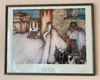 Signed Amado Peña Print from Houshang’s Gallery, Dallas TX 1986