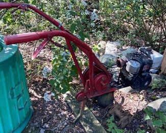 Lots of outdoor landscape machines, all start except for the one blower (marked)