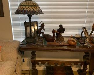 Sofa table, wood accent pieces