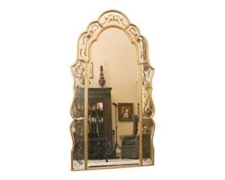 5. Large Queen Anne Style Reverse Gilt Mirror
