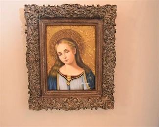 7. Framed Oil on Canvas Portrait of a Saint Signed