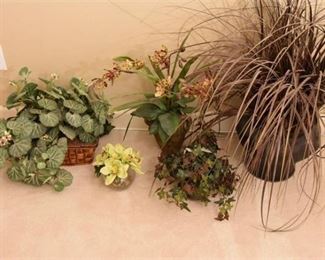 14. Group Lot Of Faux Plants