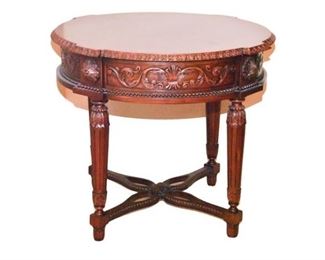 19. Carved Mahogany Side Table