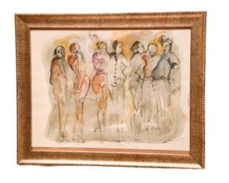 20. Framed Pencil Signed Sketch