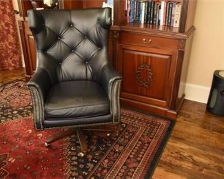 22. Tufted Leather Executive Chair With Tack Trim