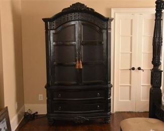 23. Black Painted Armoire