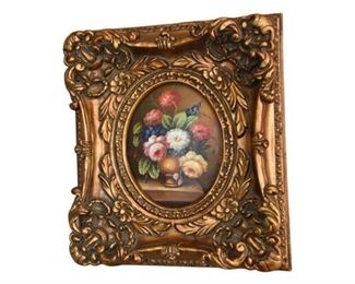 31. Floral Still Life In Carved Gilt Frame