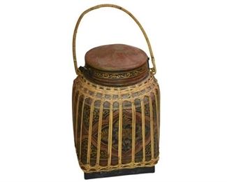 51. Decorative Jar With Lid and Woven Cover