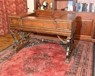 63. MARGE CARSON Scrolled Metal and Wood Desk
