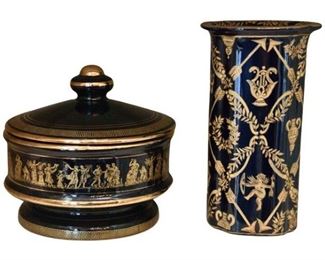 68. 24K Gold Handmade Jar With Lid and Vase